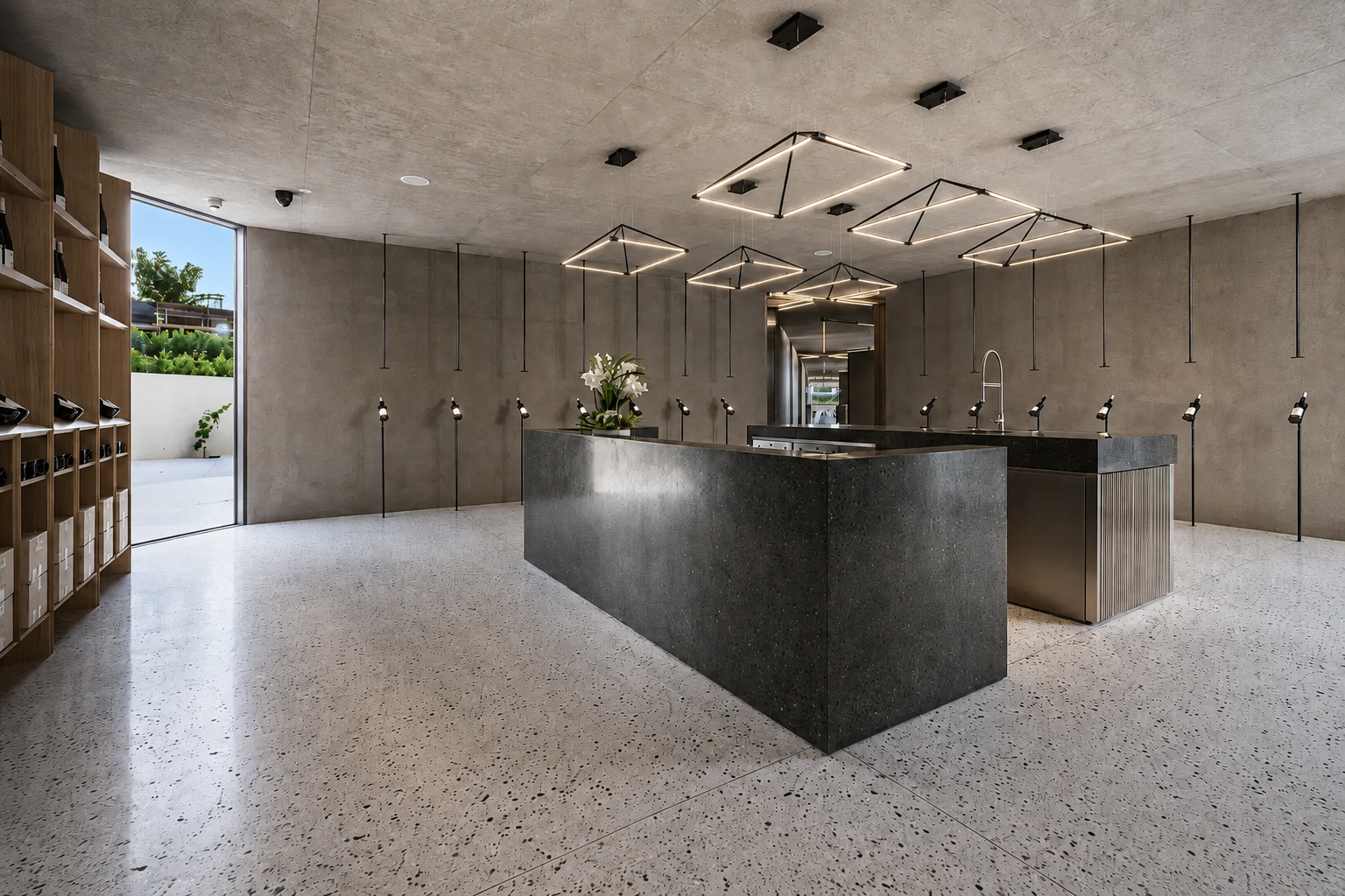 The tasting room at Domaine Claude Bentz in natural daylight